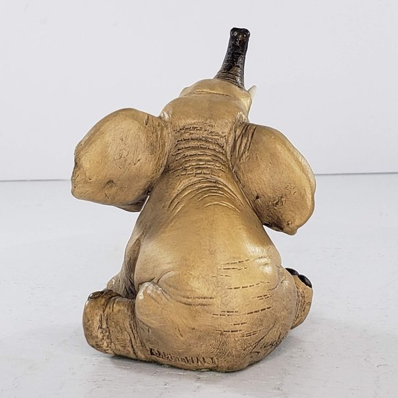 Vintage Guido Cacciapuoti Baby Lucky Elephant Figurine Signed Trunk Up - Picture 4 of 7